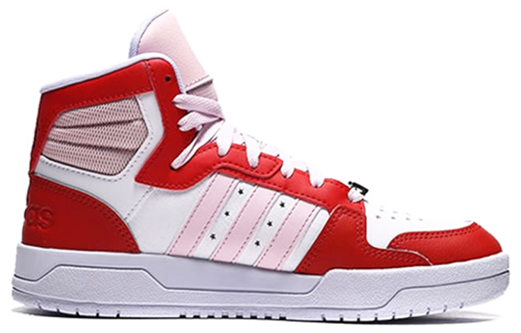Женские кеды adidas Entrap Mid (бело-красно-розовые) — Белый / красный / розовый — фото 2