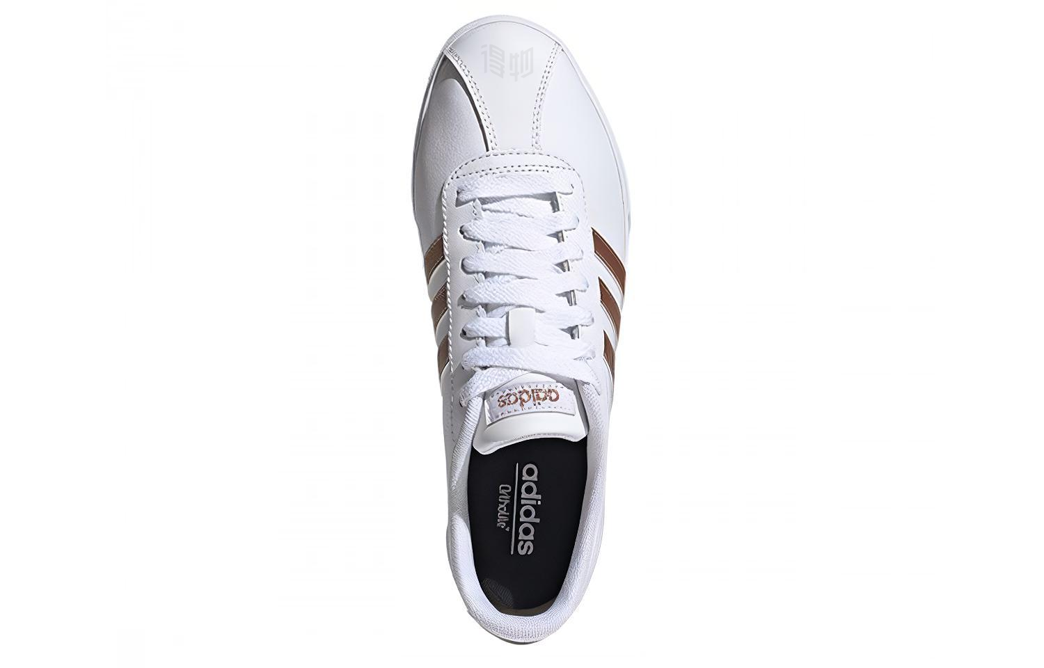Женские кеды adidas neo Courtset (бело-золотые) — фото 4