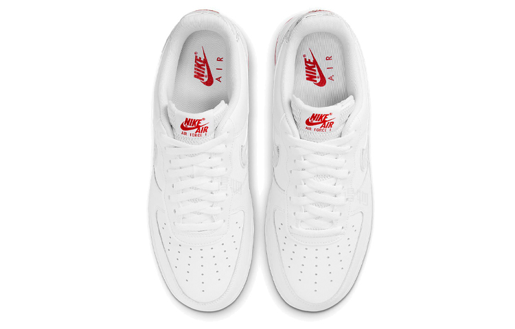 Мужские кроссовки Nike Air Force 1 "Topography Pack" (белый / красный / черный) — Белый / красный / чёрный — фото 4