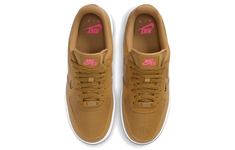 Женские кроссовки Nike Air Force 1 (коричневый / синий / розовый) — фото 3