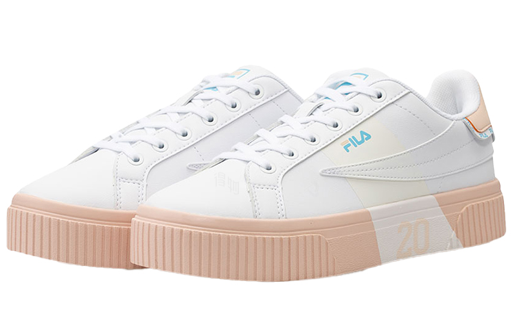 Женские кеды Fila FUSION Court Deluxe (бело-розовые) — фото 3