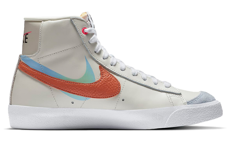 Женские кеды Nike Blazer 77 (бежево-красно-синие) — фото 2
