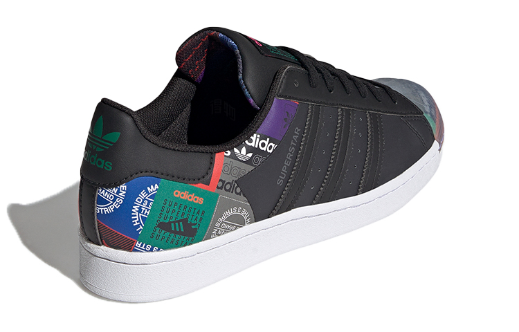 Кеды adidas originals SUPERSTAR (черно-пурпурные) — Чёрный / фиолетовый / серый — фото 4