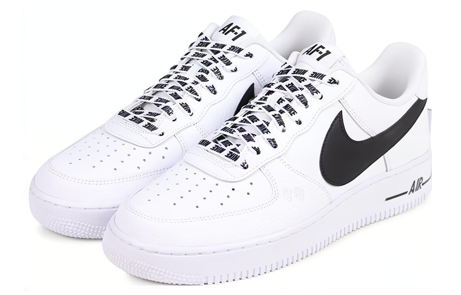 Мужские кроссовки Nike Air Force 1 NBA (бело-черные) — фото 2