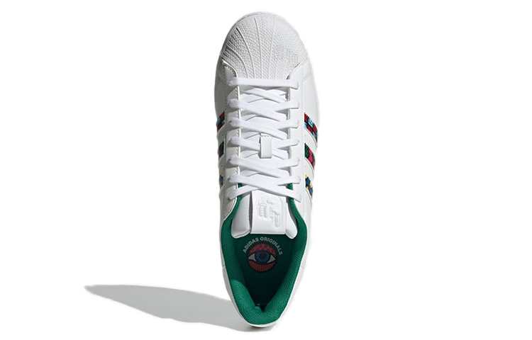 Кеды adidas originals Superstar (бело-зелено-синий) — фото 5