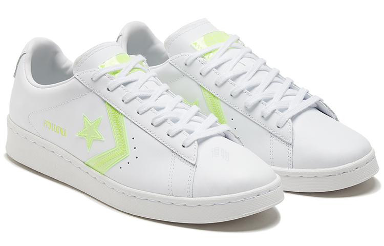 Кеды Converse Cons Pro Leather Hi-Vis (бело-желтые) — Белый / жёлтый — фото 3