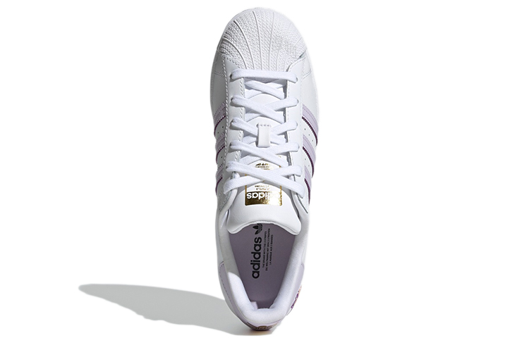 Женские кеды adidas originals SUPERSTAR (бело-фиолетово-розовые) — фото 5