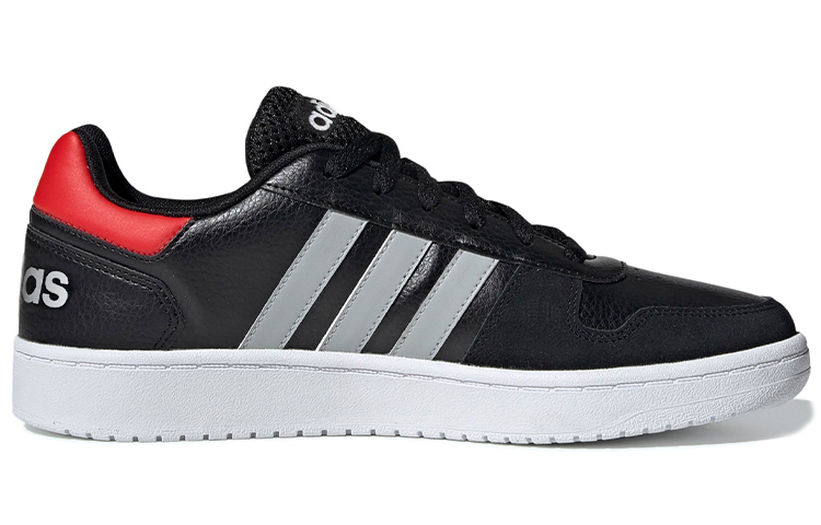 Мужские кеды adidas Hoops 2.0 (черный / серый / красный) — Чёрный / серый / красный — фото 2