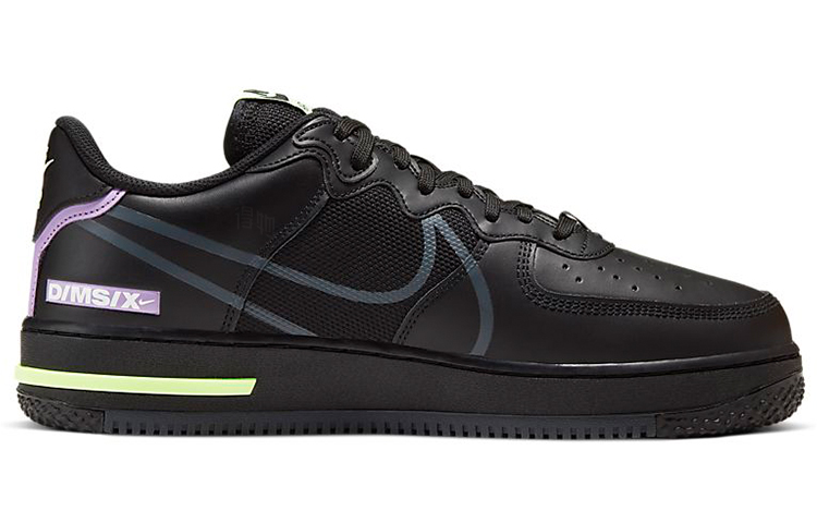 Кеды Nike Air Force 1 React (черно-фиолетовые) — Чёрныйфиолетовый — фото 2