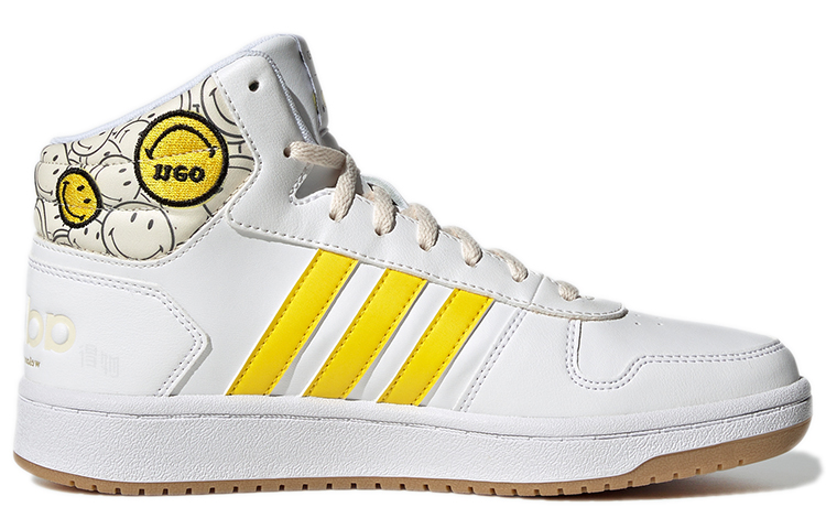 Женские кеды adidas neo Hoops 2.0 (бело-желтые) — фото 2