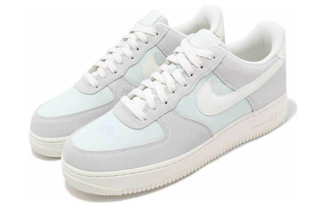 Кроссовки Nike Air Force 1 (светло-голубые) — Светло-синий / серый / белый — фото 3