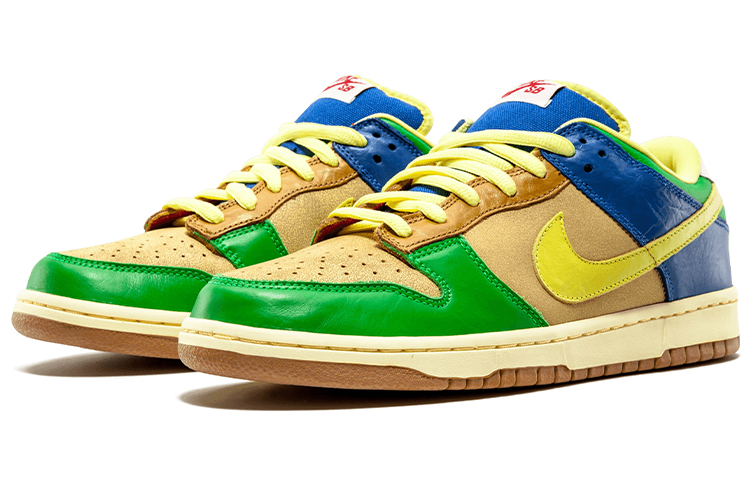 Мужские кроссовки Nike Dunk SB Premium "Brooklyn Projects" (желто-сине-зеленые) — Жёлтый / синий / зелёный — фото 2