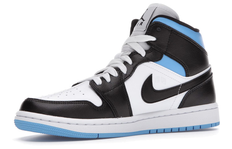 Кеды Jordan 1 mid (черно-бело-синие) — фото 3