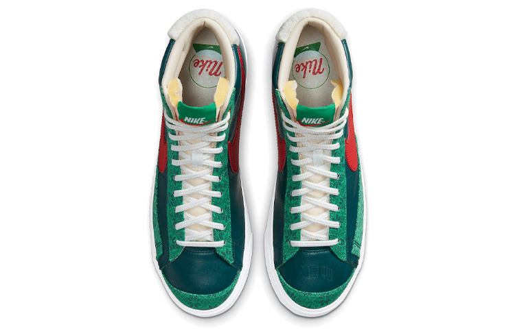 Мужские кеды Nike Blazer 77 Christmas (бело-зелено-красные) — Белый / зелёный / красный — фото 4