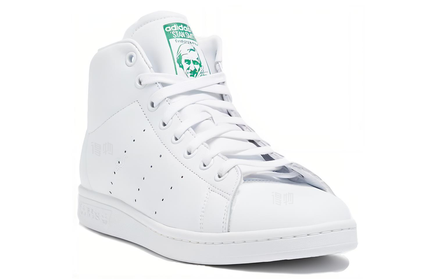 Мужские кеды adidas STAN SMITH Mid (бело-зеленые) — фото 3