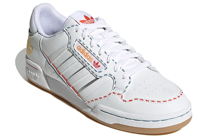 Кеды adidas originals Continental 80 Stripes (бело-сине-оранжевые) — фото 3