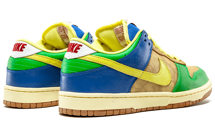 Мужские кроссовки Nike Dunk SB Premium "Brooklyn Projects" (желто-сине-зеленые) — Жёлтый / синий / зелёный — фото 3