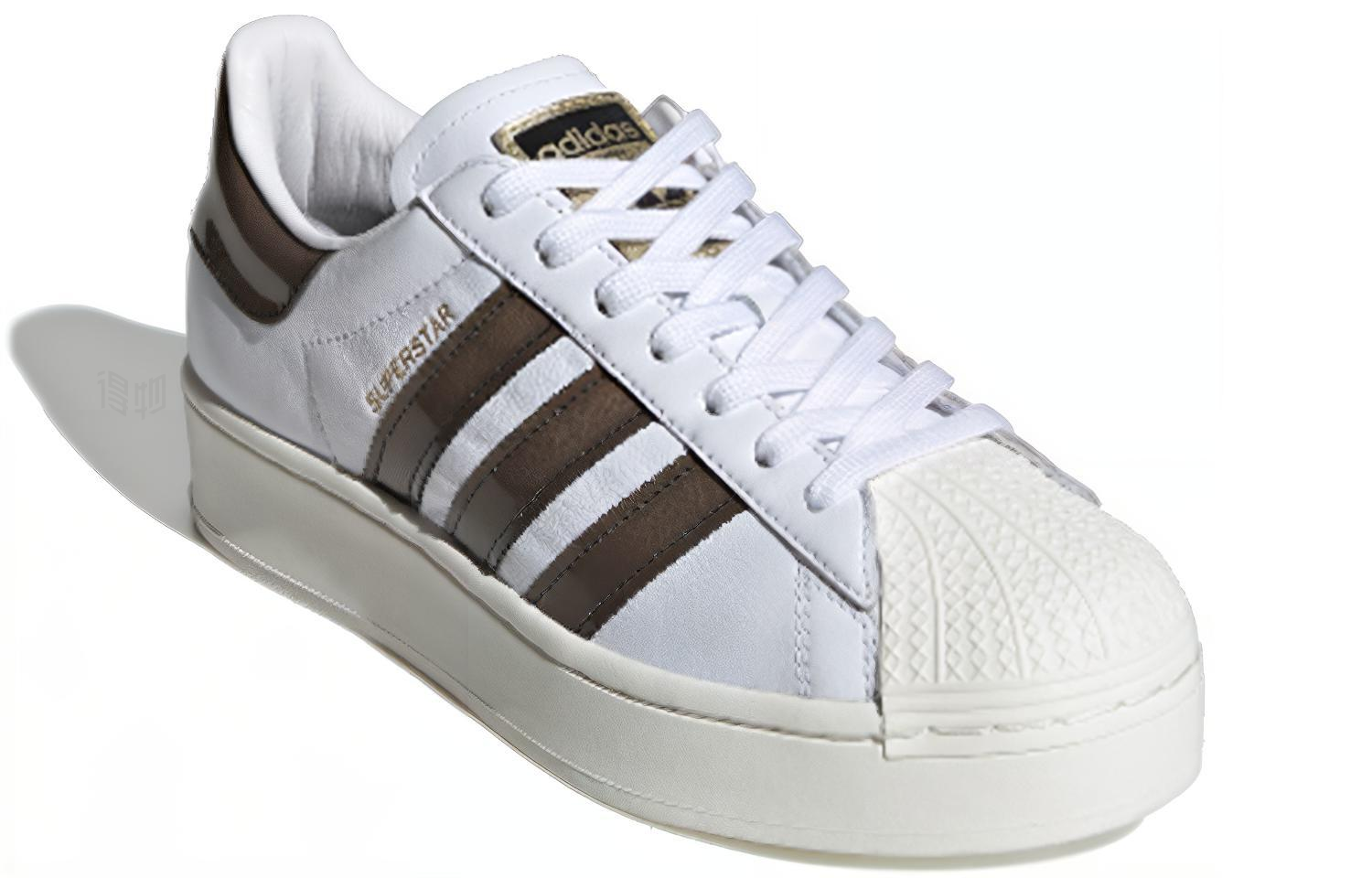 Женские кеды adidas Superstar Bold (бело-коричневые) — Белыйкоричневый — фото 2