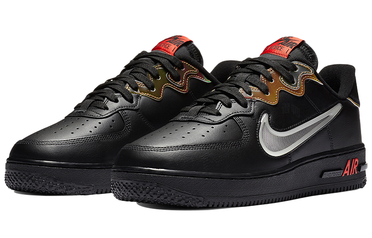 Мужские кроссовки Nike Air Force 1 React LV8 (черные) — фото 3