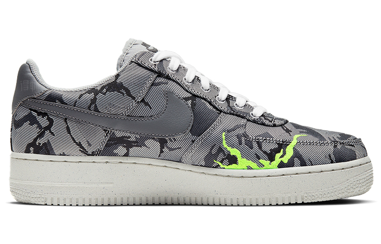 Мужские кроссовки Nike Air Force 1 '07 LX (серые) — 烟灰/绿 — фото 2