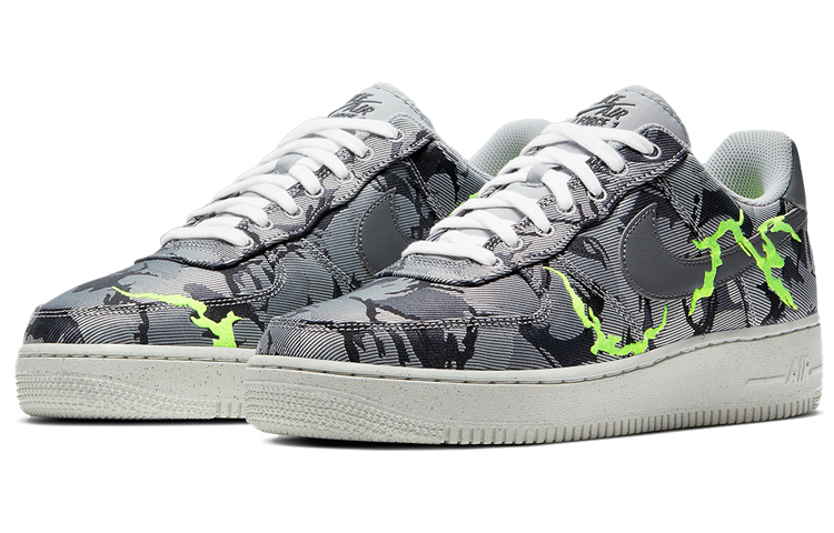Мужские кроссовки Nike Air Force 1 '07 LX (серые) — 烟灰/绿 — фото 3