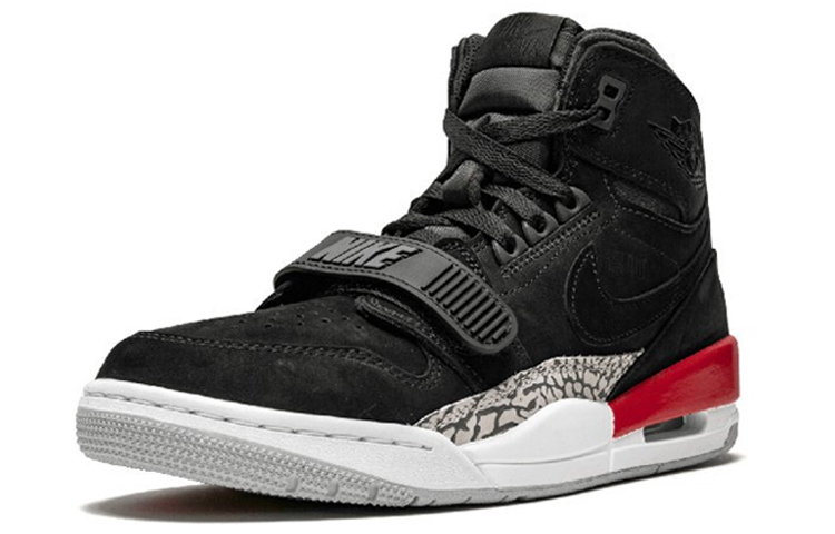 Мужские кроссовки Jordan Legacy 312 black suede (черно-красные) — фото 2
