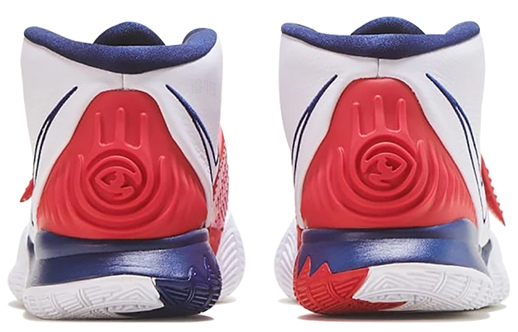 Кроссовки Nike Kyrie 6 (бело-сине-красные) — Белый / синий / красный — фото 3