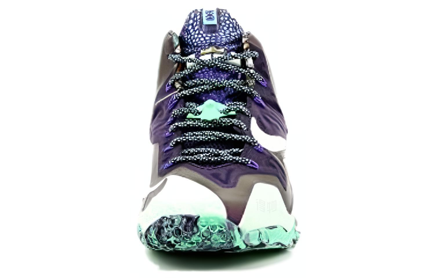 Мужские кроссовки Nike Lebron 11 (фиолетово-зеленые) — фото 4