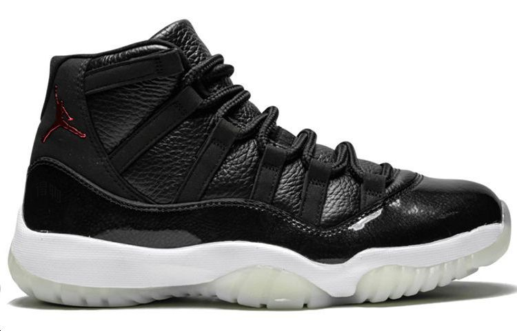 Мужские кроссовки Jordan Air Jordan 11 (черные) — 黑/活力红/乳白/白 — фото 2