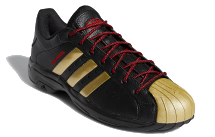 Мужские кроссовки adidas PRO Model 2G Low (черный / золотой / красный) — Чёрный / золотой / красный — фото 3