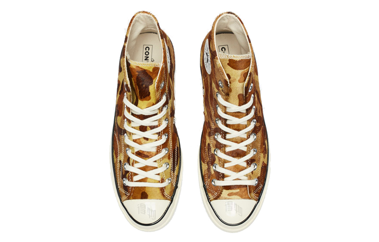 Кеды Converse 1970s Hi Pony Hair (камуфляжные) — 迷彩/黄 — фото 4