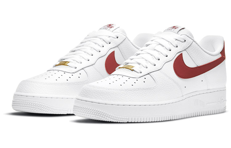 Мужские кроссовки Nike Air Force 1 Team Red (белый / красный) — фото 2