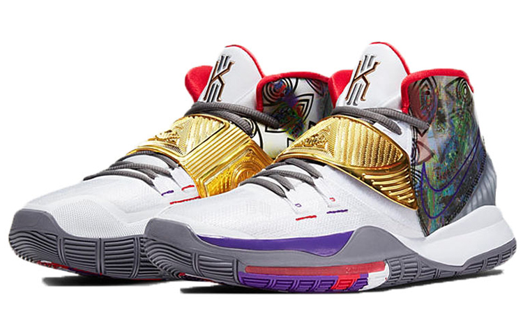 Мужские кроссовки Nike Kyrie 6 Pre-Heat "Houston" (белые) — фото 3