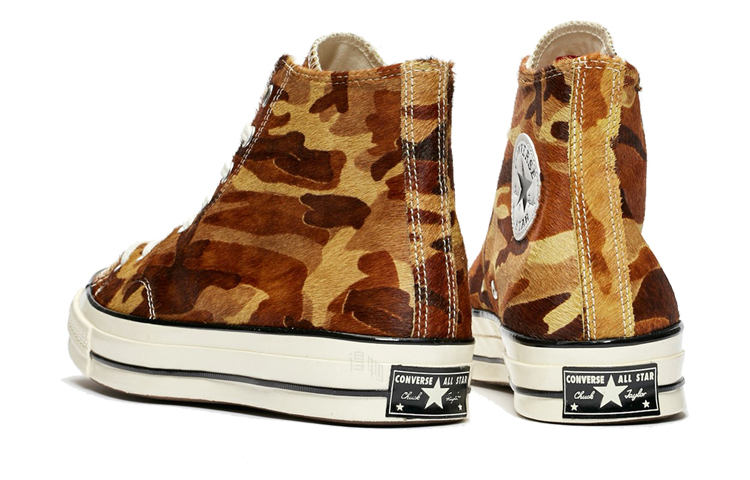 Кеды Converse 1970s Hi Pony Hair (камуфляжные) — 迷彩/黄 — фото 3