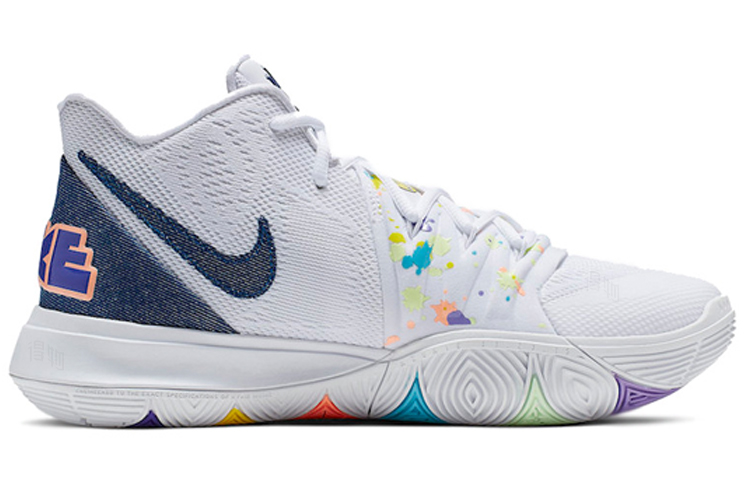 Мужские кроссовки Nike Kyrie 5 "Have A Nike Day" (бело-синие) — фото 2