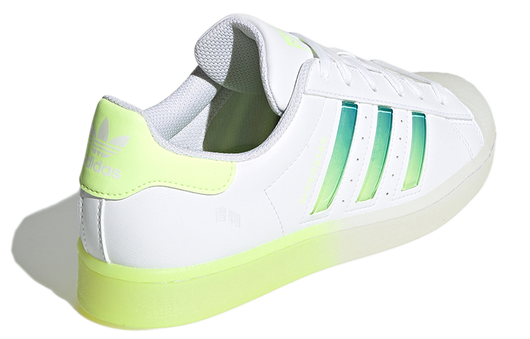 Женские кеды adidas originals Superstar (бело-зелено-желтые) — фото 4