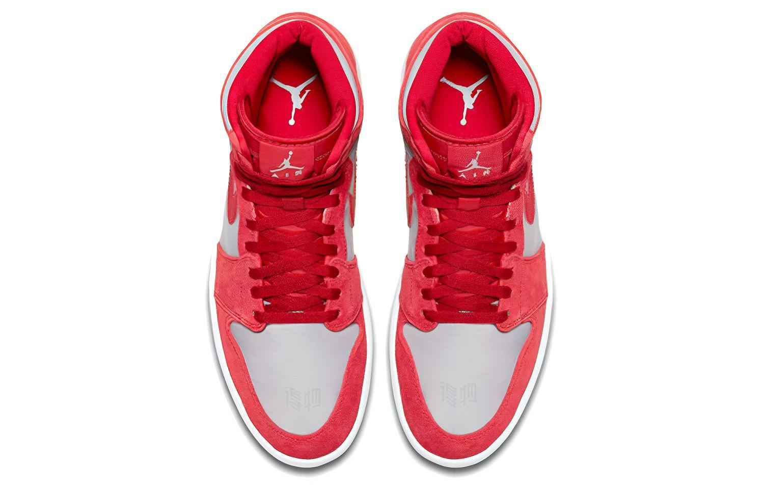Мужские кроссовки Jordan Air Jordan 1 Retro High PREM (красный) — Красный / серый — фото 4