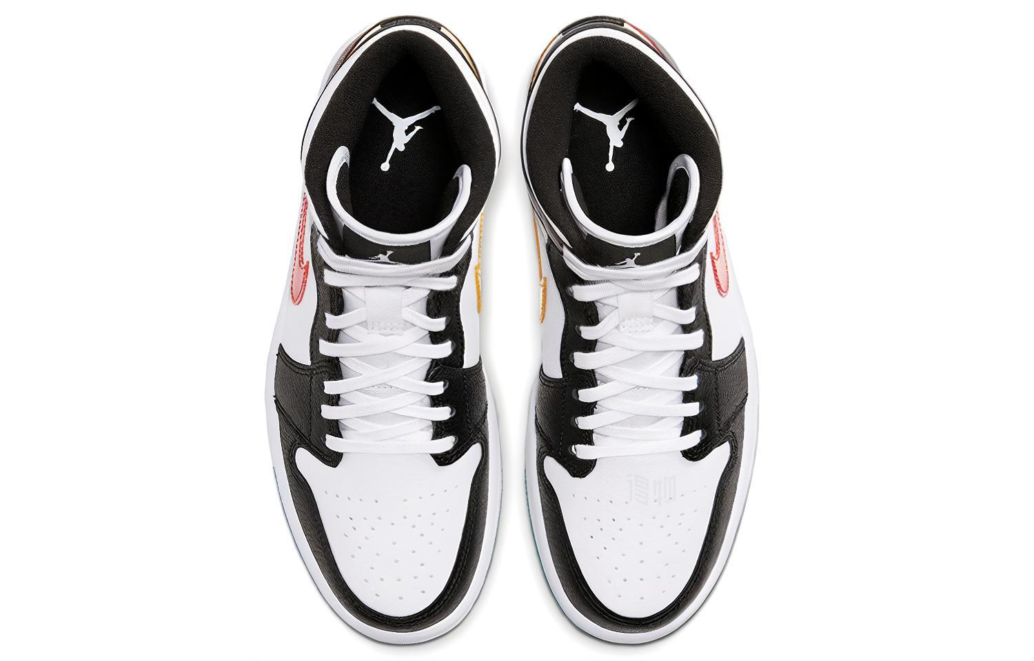 Женские кроссовки Jordan Air Jordan 1 mid alternate swooshes (разноцветные) — фото 4