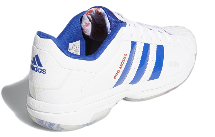 Мужские кроссовки adidas PRO Model 2G Low (бело-синие) — Белый / синий — фото 4