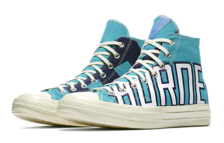 Кеды Converse Chuck Taylor All Star 70s Hi (сине-пурпурно-белые) — Бирюзовый / фиолетовый / белый — фото 3