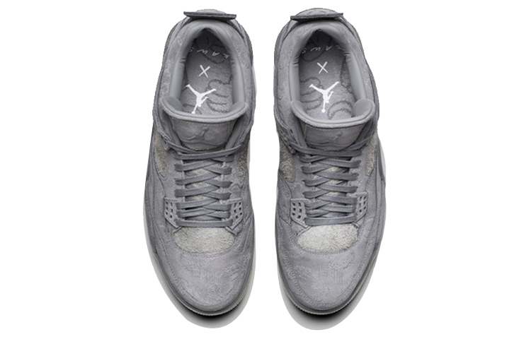 Мужские кроссовки Jordan Air Jordan 4 retro kaws (серые) — 酷灰/白 — фото 3