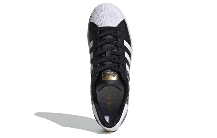 Женские кроссовки adidas originals SUPERSTAR (черные с змеиным принтом) — фото 4
