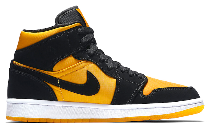 Мужские кроссовки Jordan Air Jordan 1 Mid OG (желто-черные) — Чёрный / жёлтый — фото 2