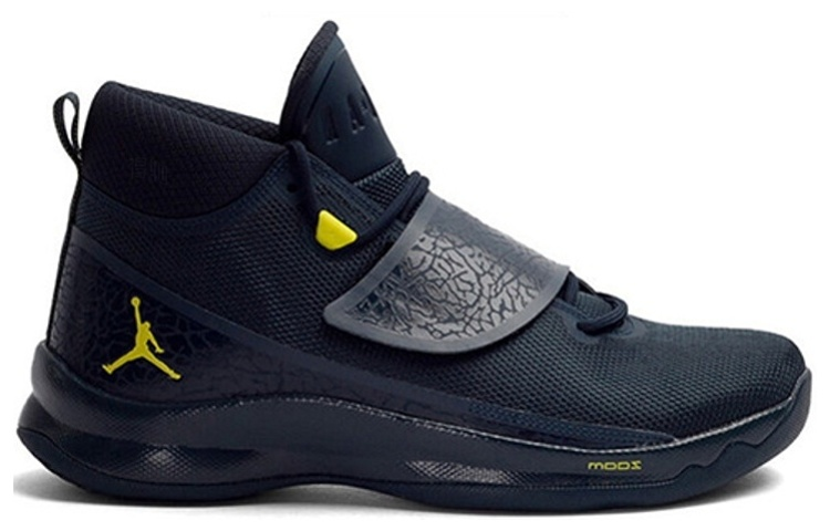 Мужские кроссовки Jordan Super.Fly 5 (темно-синие с желтым) — Тёмно-синий / жёлтый — фото 2