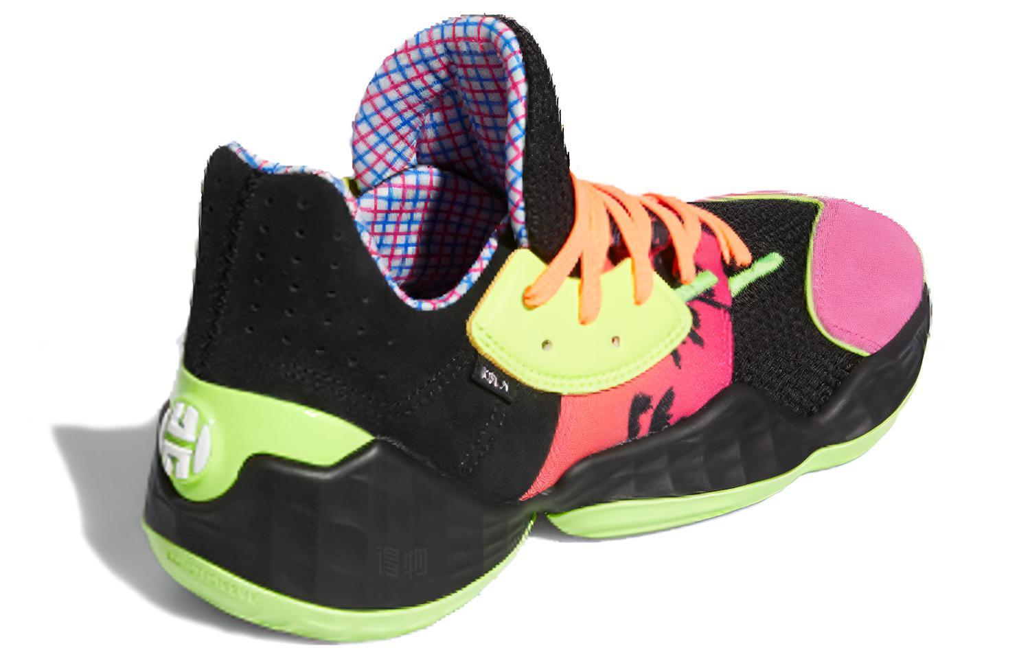 Мужские кроссовки adidas Harden Vol. 4 Gca (черно-розово-зеленые) — Чёрныйрозовыйзелёный — фото 3