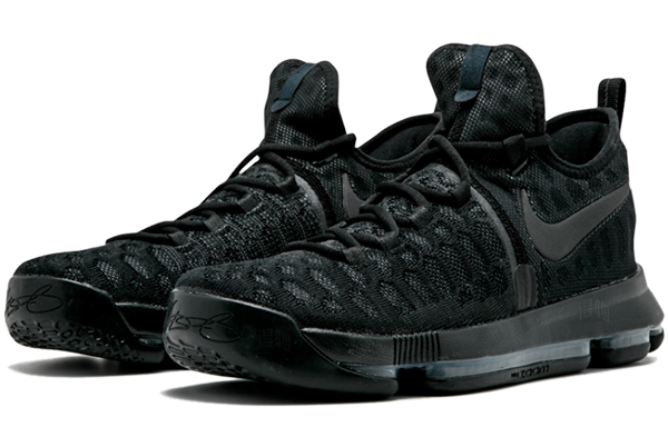 Мужские кроссовки Nike KD 9 Black Space (черные) — Чёрный / чёрный / тёмно-серый — фото 3