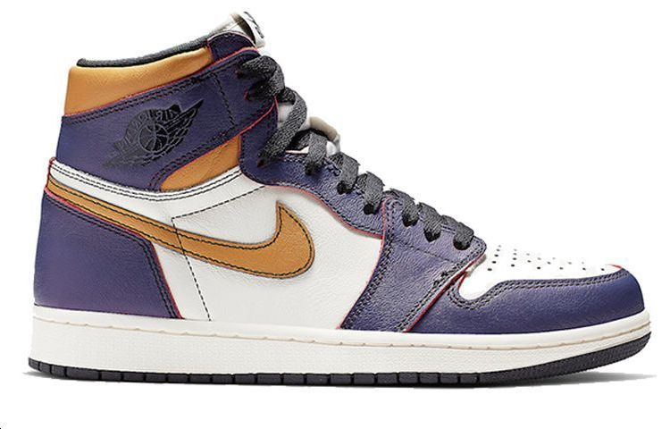 Кроссовки Jordan Air Jordan 1 Retro High Court Purple (пурпурно-золотые) — Фиолетовый / золотой — фото 2