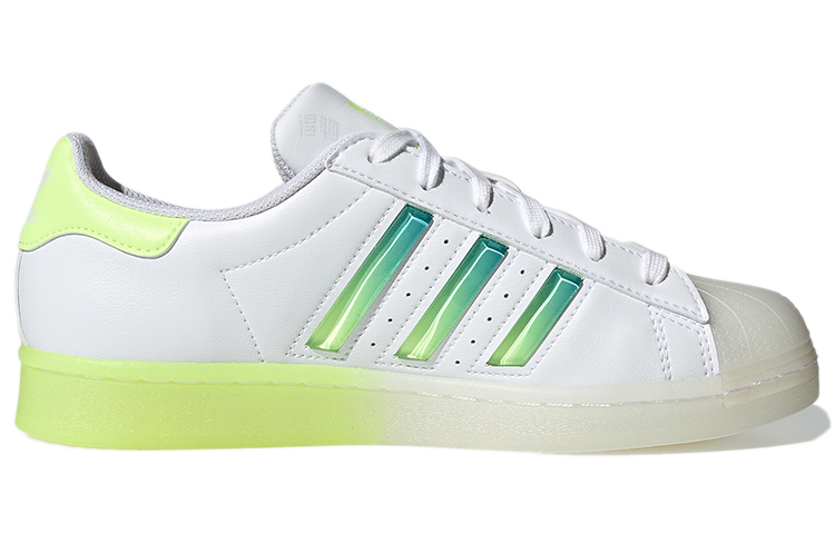 Женские кеды adidas originals Superstar (бело-зелено-желтые) — фото 2