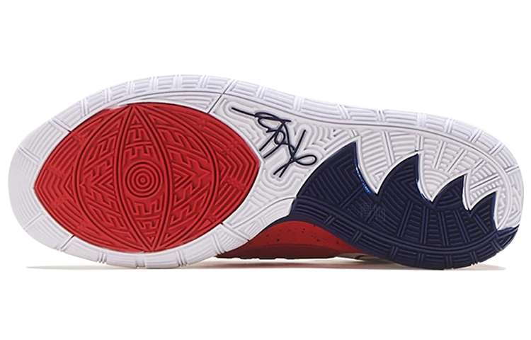 Кроссовки Nike Kyrie 6 (бело-сине-красные) — Белый / синий / красный — фото 4
