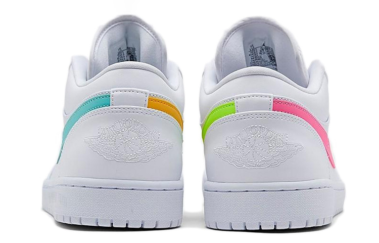 Мужские кеды Jordan Air Jordan 1 Low (бело-зеленый) — фото 5